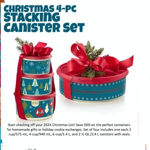 Tupperware 4pc holiday canisters